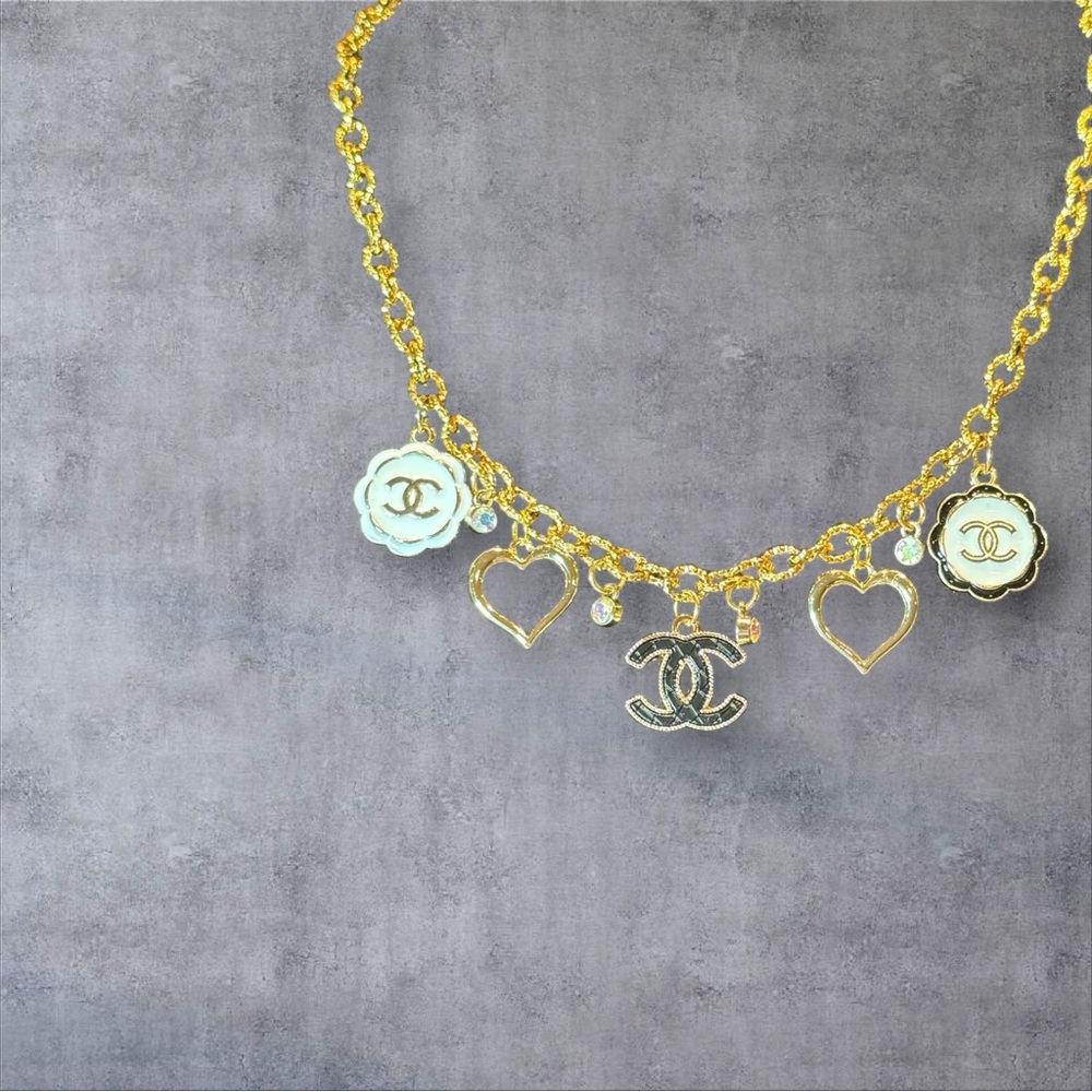 Upcycled Chanel Gold Charm Necklace - Picture 1 of 3